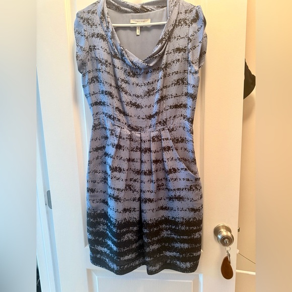 Max & Cleo Blue and Black Midi Dress - Picture 1 of 5